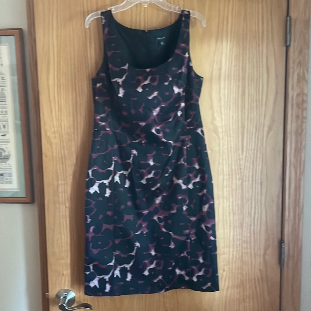 Ann Taylor▪Sheath Silk Dress Purple pattern cheetah EUC Size 6.